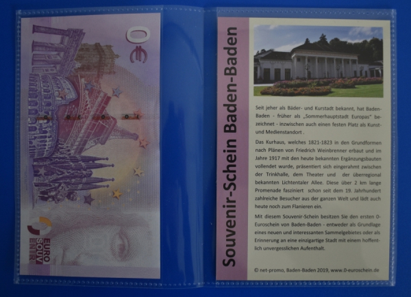 0-Euro Souvenir-Schein Baden-Baden